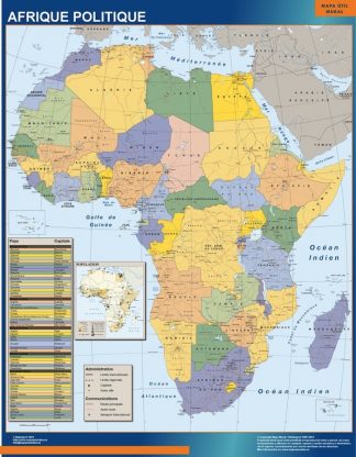 Mapa do mundo Politico de parede