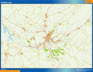 Mapa Aurillac França de parede