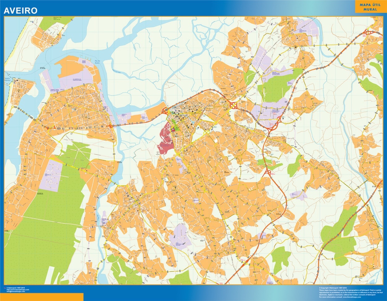 Mapa Portugal de parede