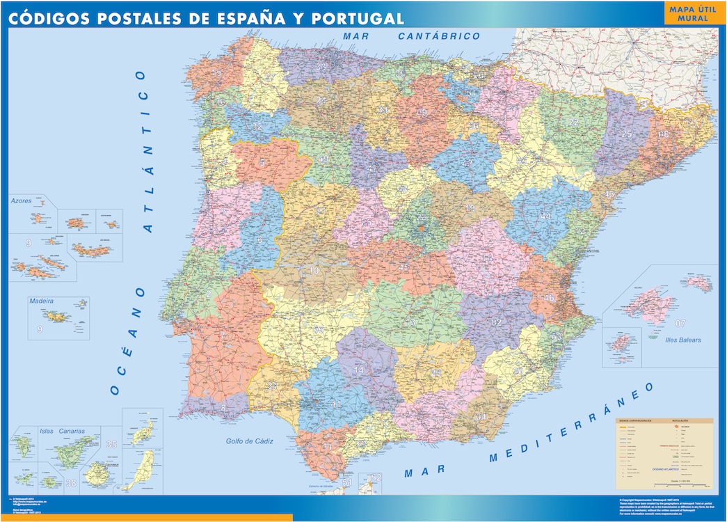 Mapa Espanha de parede