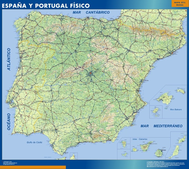 Mapa Espanha de parede