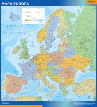 Mapa Europa Fisico de parede