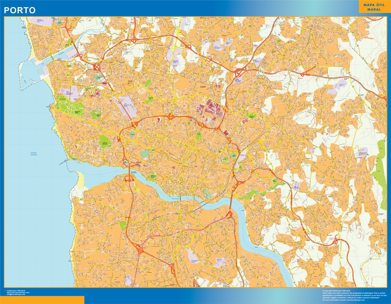 Mapa Setubal Portugal de parede