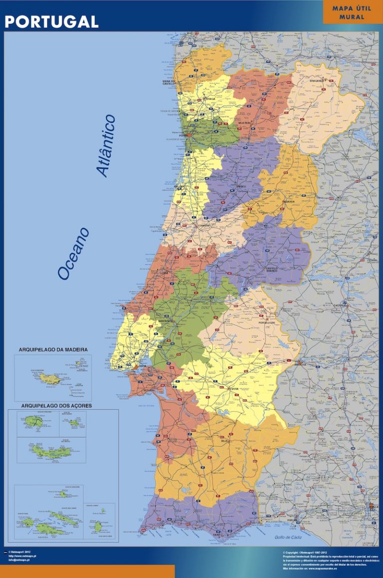 Distritos | Mapas parede Portugal