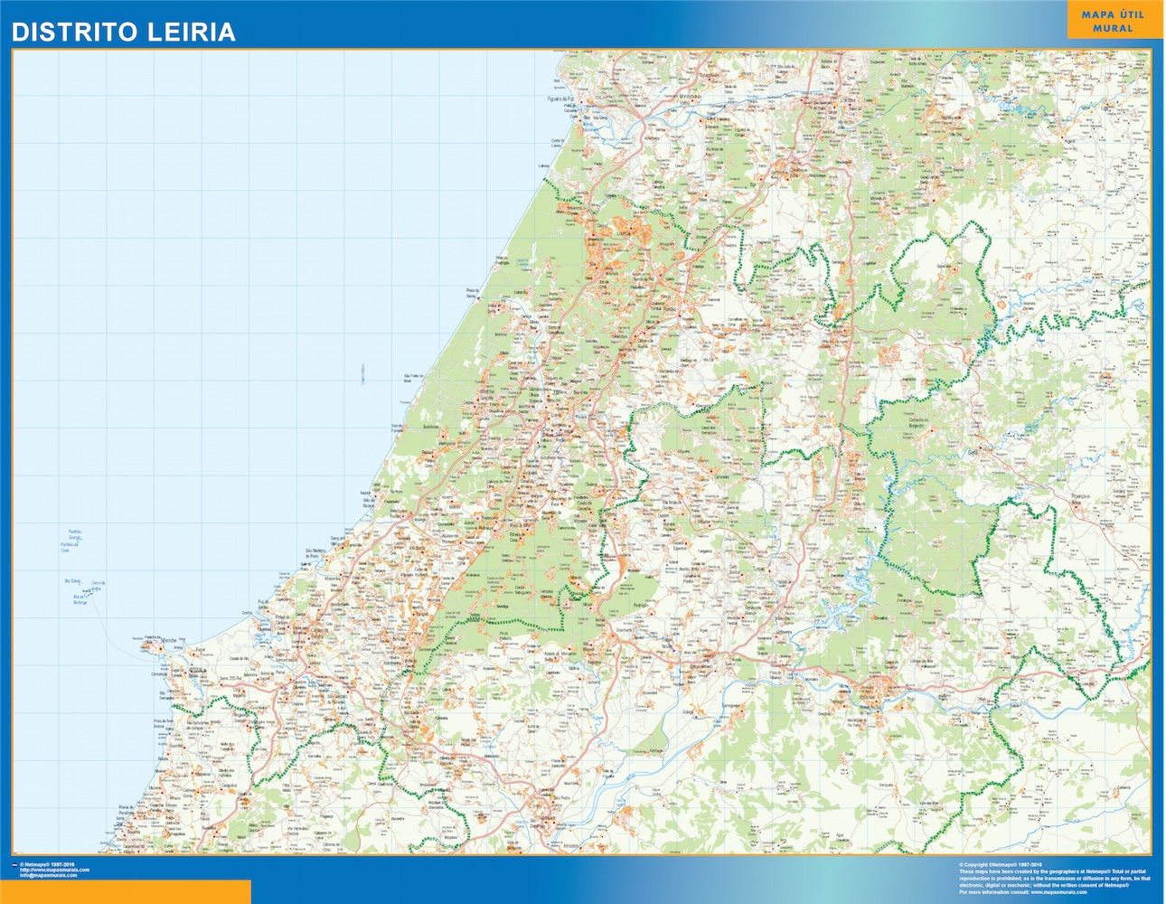 Mapa Portugal de parede