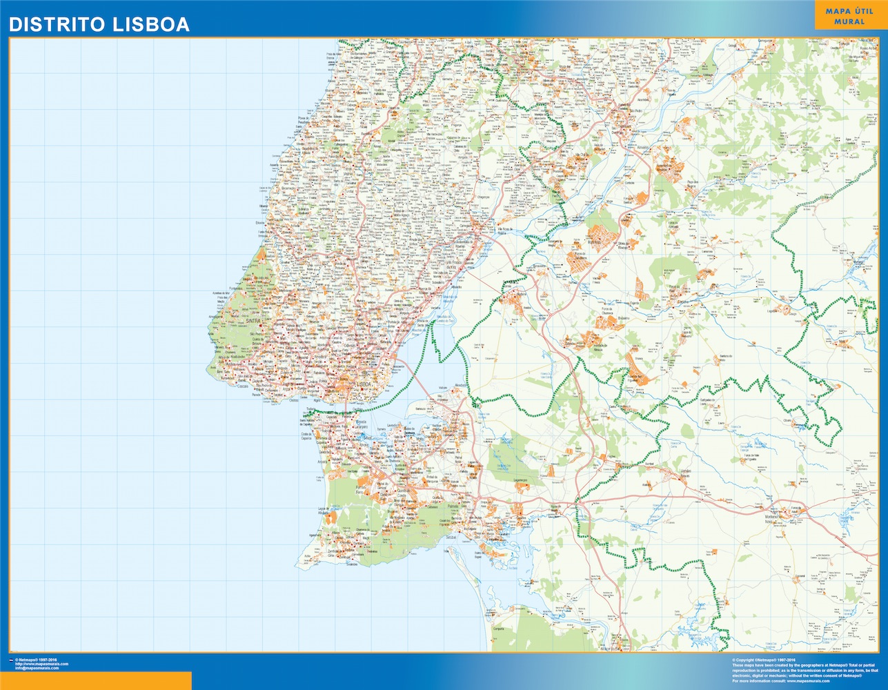 Mapa do Distrito de Lisboa, Portugal