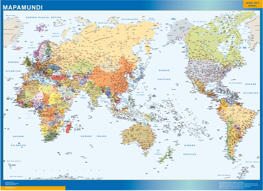 Mapa de Portugal color  Mapas de cidades e mapas do mundo para parede